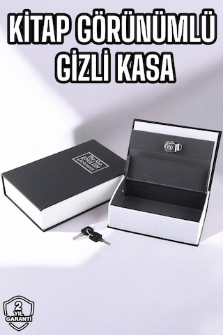 Büyük Boy Anahtarlı Kitap Görünümlü Gizli Kasa Çelik Kasa Altın Kasası