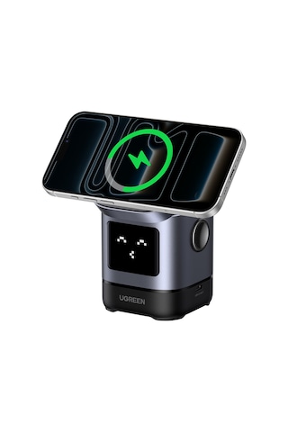Ugreen Uno Qi2 15w 2-in-1 Katlanabilir Kablosuz Şarj Standı İphone & Airpods Uyumlu , 45775