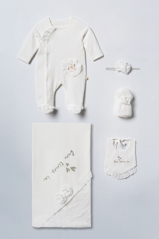 Yenidoğan Kız Bebek Tulumlu 5li Set %100 Pamuk-butik Üretim & Yumuşacık Pembe