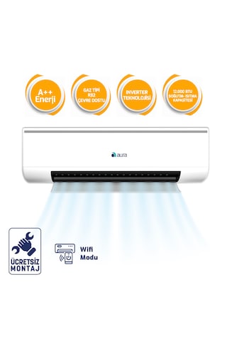 Aura New 12.000 Btu A++ R32 Inverter Klima Wifi Bağlantılı