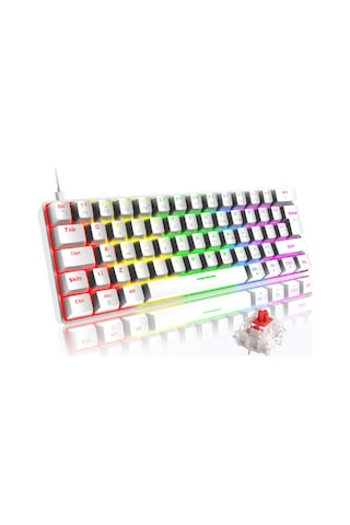 T60 Kırmızı Switch Mekanik Klavye Kablolu Gaming Driverli Oyuncu Klavyesi T60 Mini Q Klavye