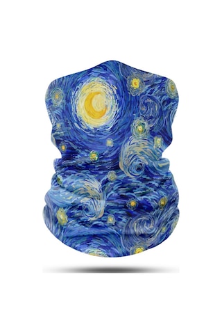 Dair Yıldızlı Gece Desenli Boyunluk Bandana Outdoor Balaklava Yüz Maskesi Kafa Bandı