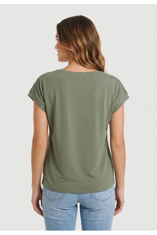 Only Onlfree Life S/s V-neck Lace Top Jrs Kadın T-shirt 15369294 Yeşil