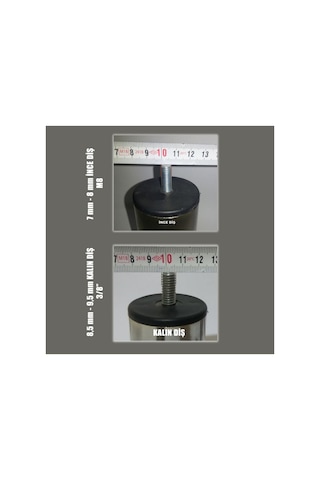 Metal Baza Koltuk Kanepe Sehpa Ayağı Krom 12 Cm M8 Ince Diş 6'lı Metalik