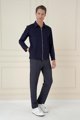 Efor Slim Fit Fermuarlı Yan Cep Mevsimlik Casual Lacivert Mont Mt 174 Lacivert