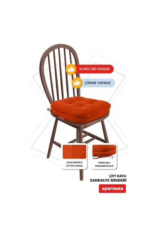 Xpermate Sandalye Minderi 2'li Set 42x42x8 Cm Kalın Çift Kat Pofidik Minder Yıkanabilir Fermuarlı Su Ve Yağ İtici Diğer