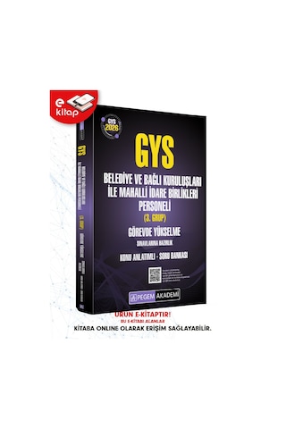 2026 Gys Belediye Ve Bağlı Kuruluşları İle Mahalli İdare Birlikleri Personeli 3. Grup Görevde Yükselme Sınavlarına Hazırlık Konu Anlatımlı Soru Bankası E-kitap