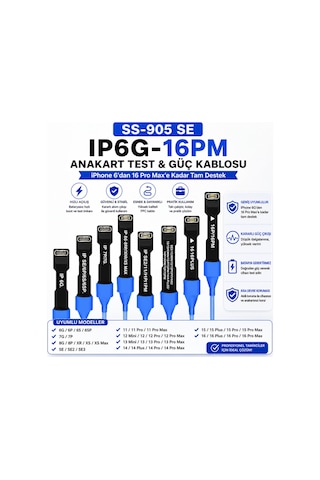 Ss-905 Se Apple iPhone Uyumlu 6-16 Pro Max Anakart Test Ve Güç Kablosu Renksiz