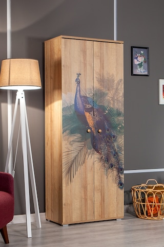 Nora Bird 2 Kapaklı Banyo Mutfak Çok Amaçlı Dolap Açık Kahverengi