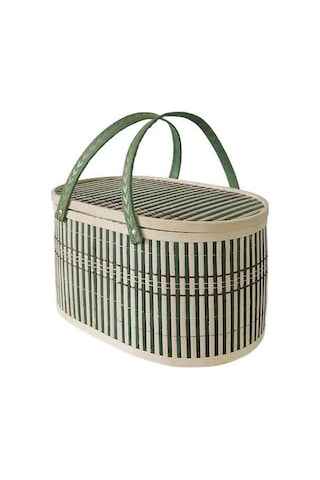 Pazly Suntek Sepet Meyve Kek İçin Ekmek Dokuma Dokuma Bambu Kc Bej - Yeşil