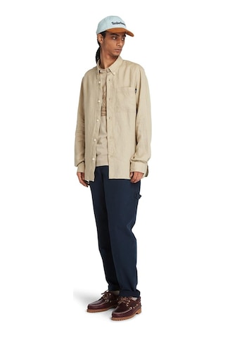 Timberland Tb0a66b9 Linen Chest Pocke Bej Erkek Gömlek Bej