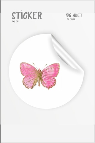 Kelebek Figür Etiket 96 Adet 3 x 3 CM