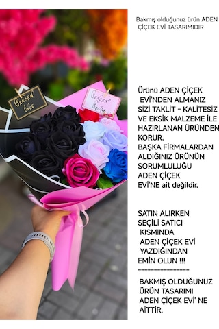 Senden Önce Senden Sonra Kadife Gül Buketi Yüksek Kalite Sevgiliye Eşe Özel Gün Hediyesi Çok Renkli