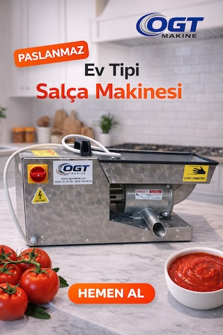 Paslanmaz Çelik Tezgah Üstü Salça Makinası - Paslanmaz Ev Tipi Salça Makinesi