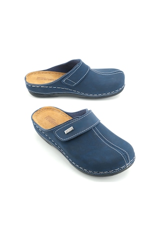 Gezer Feıchtıngen Kadın Yazlık İç Taban Hakiki Deri Tek Cırtlı Ayarlanabilir Rahat Taban Günlük Terl Lacivert