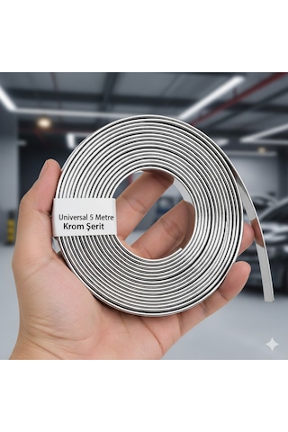 Volkswagen Tiguan Uyumlu Yapışkanlı 18 Mm 5 Metre Krom Nikelaj Trim Şerit Araç Dış Dekor Bandı