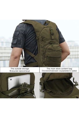 15 L Molle Taktik Sırt Çantası 800d Oxford Askeri Yürüyüş Bisiklet Sırt Çantaları Açık Spor Bisiklet Tırmanma Kamp Çantası Yeşil Yeşil