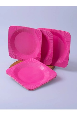 Laren Kağıt Tek Kullanımlık Tabaklar 100 Adet 412253349 Pembe