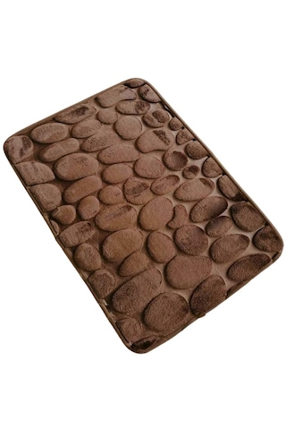 Suntek Banyo Paspas 3d Etkisi Arnavut Kaldırımı Kabartmalı Kahve