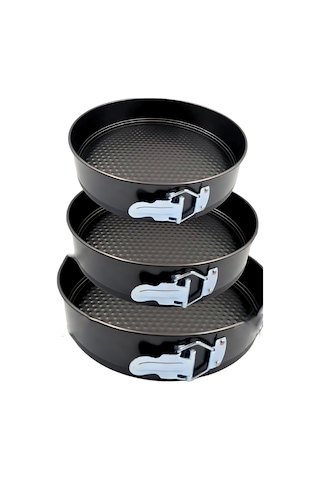 Yaozixa 3'lü Dairesel Çıkarılabilir Tepsiler Seti - Anti Yapışkan Kaplama, Fırın Uyumlu, Çamaşır Makinesine Güvenli, Pastalar Ve Pasta İçin Gri