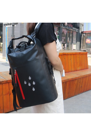 Moveevo 20-25l Sarı Su Geçirmez Çanta, 500d Pvc Malzeme, Yansıtıcı Şeritli, Kemerli Spor Çantası, Kamp Ve Outdoor Kullanıma Uygun Sarı