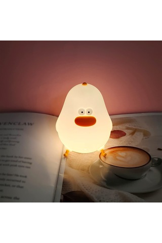 Suofeng Yumuşak Silikon Akıllı Uyku Lambası - 2600k Sıcak Beyaz Işık, 3w, 1200mah Pil, Yatak Odası Besleme Gece Lambası Beyaz