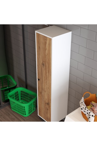 Mila Banyo Kileri Çok Amaçlı Dolap Banyo Dolabı Duvara Monte Beyaz&ceviz Beyaz - Atlantik Çam