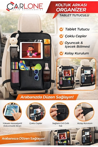 Tablet Tutuculu Araba Koltuk Arkası Eşya Düzenleyici Organizer