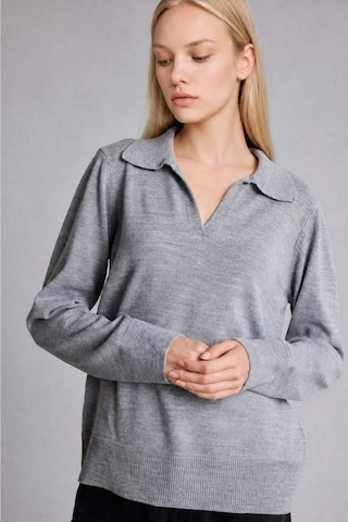 Defacto Regular Fıt Polo Yaka Gri Melanj Kazak F0405ax26wngr158 Gri-gr158