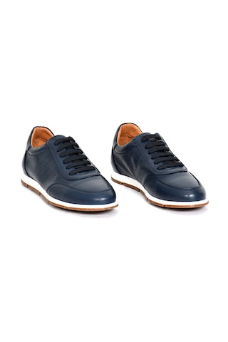 Tuna Hakiki Antik Deri Erkek Sneaker - 241338 Lacivert