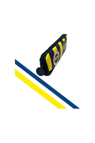 Fenerbahçe Tek Göz Çubuklu Kalem Çantası Sarı - Lacivert