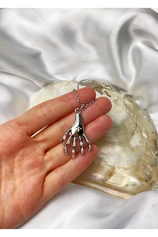 Iskelet El Gotik Kolye Gümüş Kaplama Çok REnkli