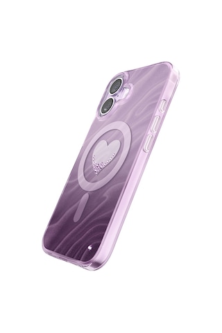 İphone 17 Uyumlu Kılıf M-safe Özellikli l Swarovski Taşlı Zore Paris Rovix Sert Pc Kapak Mor