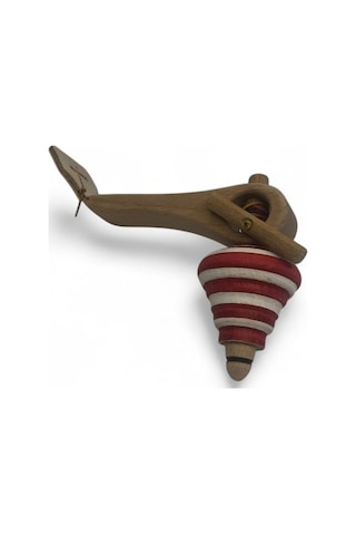 Neşeli Ahşap Topaç Kırmızı