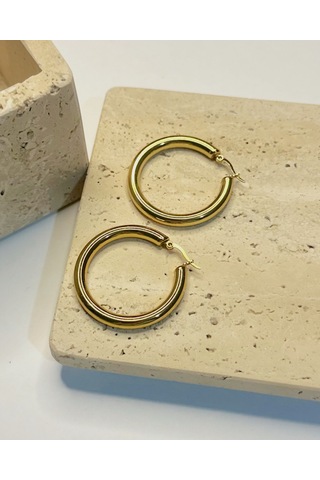 Gold Halka Küpe Çok Renkli