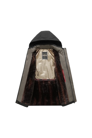 Yeni Kapüşonlu, Kalın, Sıcak Erkek Parka Ceketi Siyah