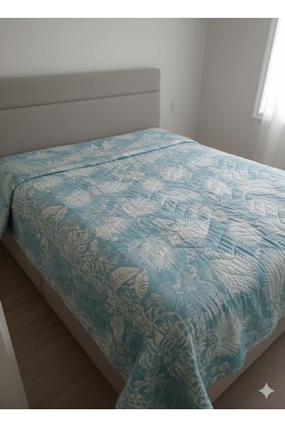 Pamuklu Yatak Örtüsü , Pike , Çok Amaçlı Örtü , Lüx , 1.kalite ,çift Kişilik Turkuaz