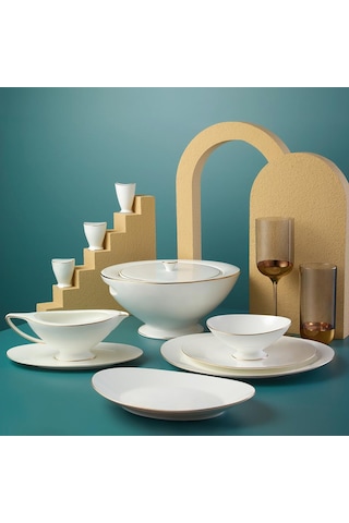 Jumbo Moon Gold 64 Parça 12 Kişilik   Yemek Takımı