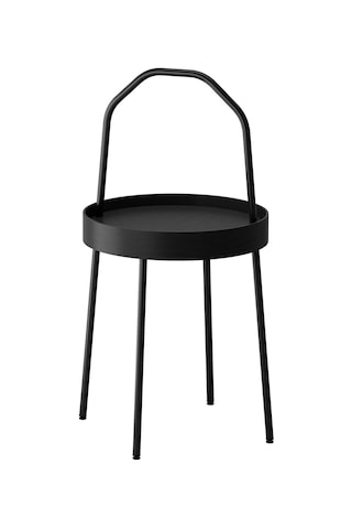 Kulplu Sehpa Siyah Renk Meridyendukkan 38 Cm Metal-taşınabilir Sehpa