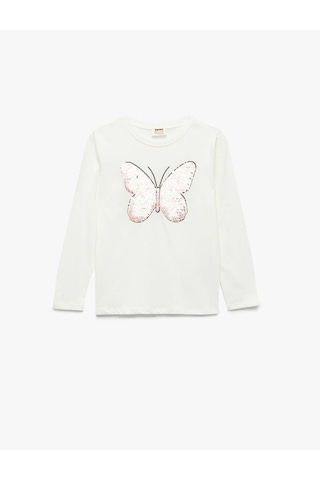Koton Ekru Kız Çocuk Sweatshirt 6wkg10287ak Ekru