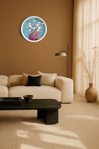 Modern Duvar Saati - 35cm - Önü Camlı Beyaz Kasa - Sessiz Mekanizma-jh0159 Beyaz