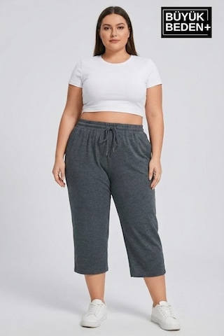 Süperlife Kadın Büyük Beden Şort 3xl-6xl Rahat Kesim Diz Altı Günlük Şort-spr26bsrk591 Füme