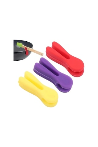 Silikon Tava Kaşık Tutacağı 3 Lü Paket Çok Renkli