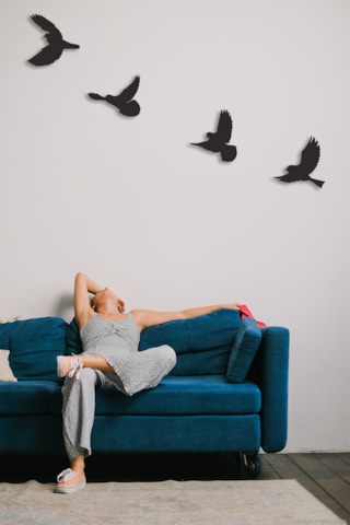 Dekoratif 4'lü Kuş Duvar Süsü Duvar Dekoru