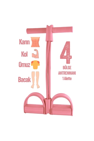Body Trimmer Mekik Kürek Çekme Bel İnceltme Aleti Evde Spor Lastikli Egzersiz Lastiği Pembe