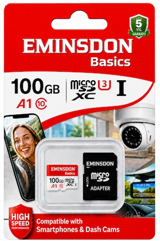 100gb Hafıza Kartı Ev Araç Güvenlik Kamerası Uyumlu Telefon Tablet Micro Sd Class10