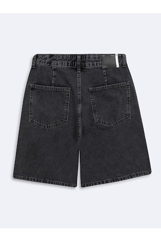 Lores X Rahat Kesim Yüksek Bel Mid Indigo Jean Şort Mid Indigo