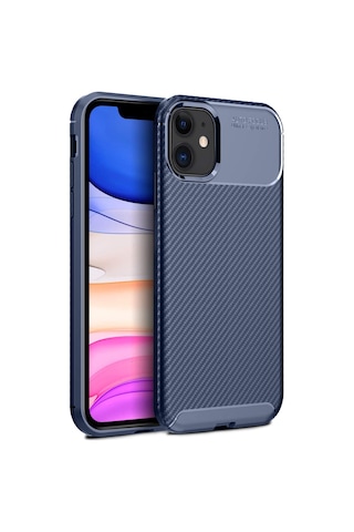 Apple Uyumlu iPhone 12 Mini Kılıf Focus Carbon Desen Silikon Arka Kapak