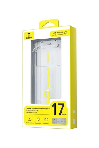 Baseus Crystalline Hd iPhone Uyumlu 17 Pro Temperli Cam Ekran Koruyucu