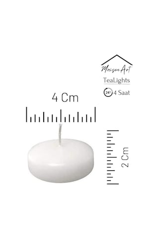 Float Beyaz 24 Adet Yüzen Mum 4 Saat Yanan Tea Light Mum Kokusuz Terapi Mumu